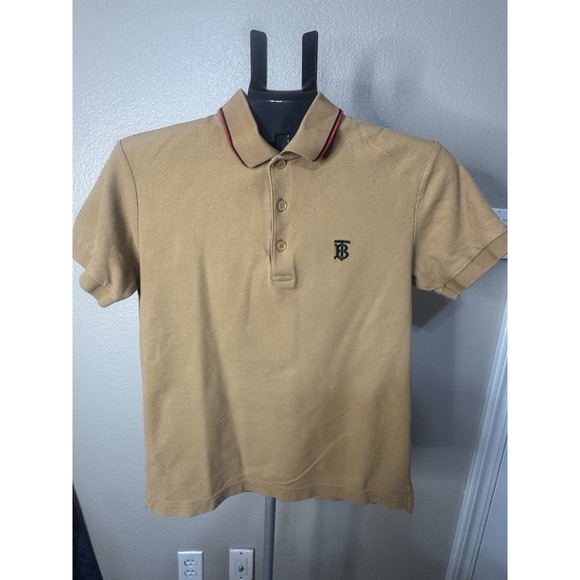 Burberry Other - Burberry Men's Tan Polo Shirt TB Logo Cotton Short Sleeve Size XS
